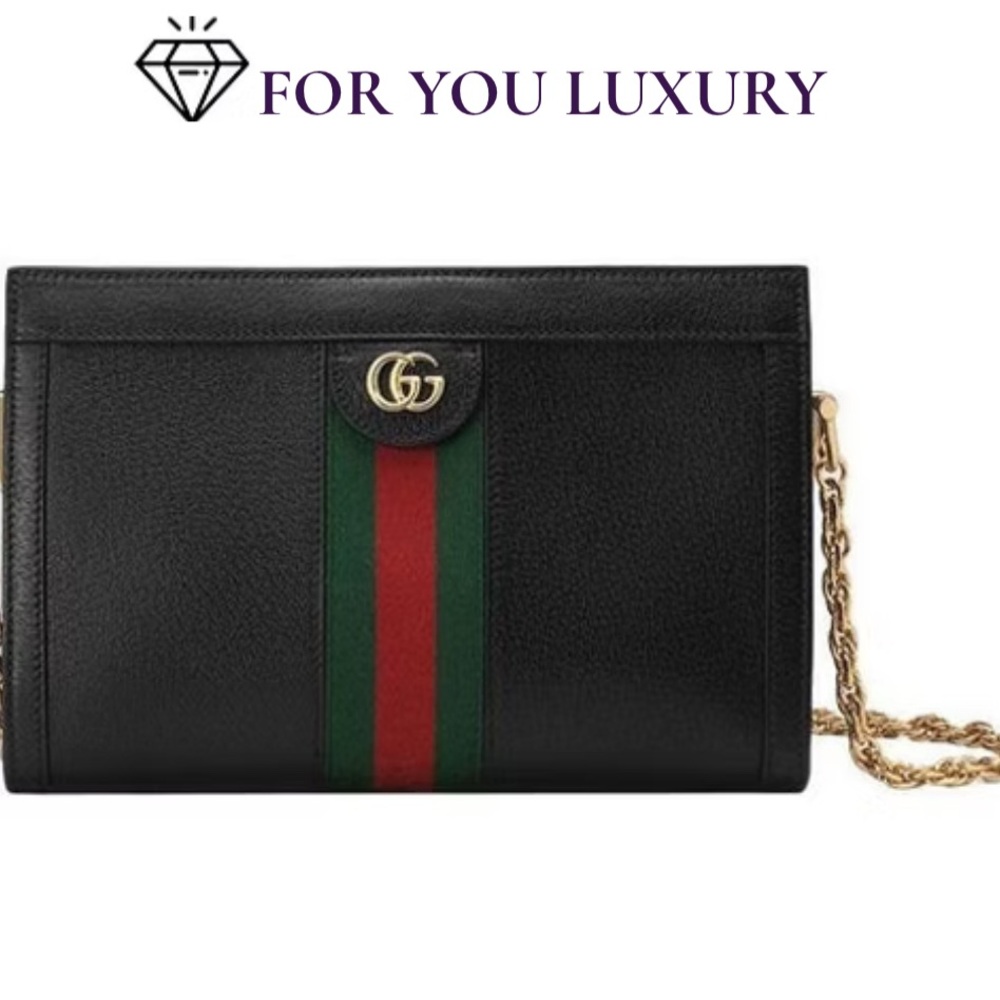 Gucci Black Leather Chain Bag